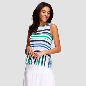 Joe Fresh Women Striped Peplum Tank Top Sleeveless